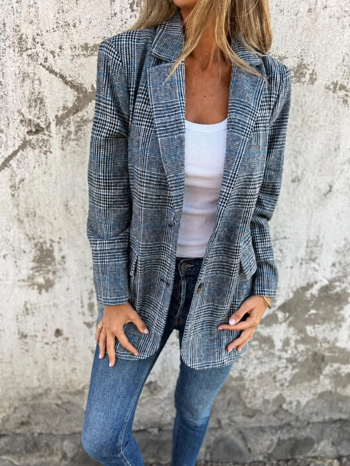 Frieda™ | Lässiger karierter Blazer mit Revers