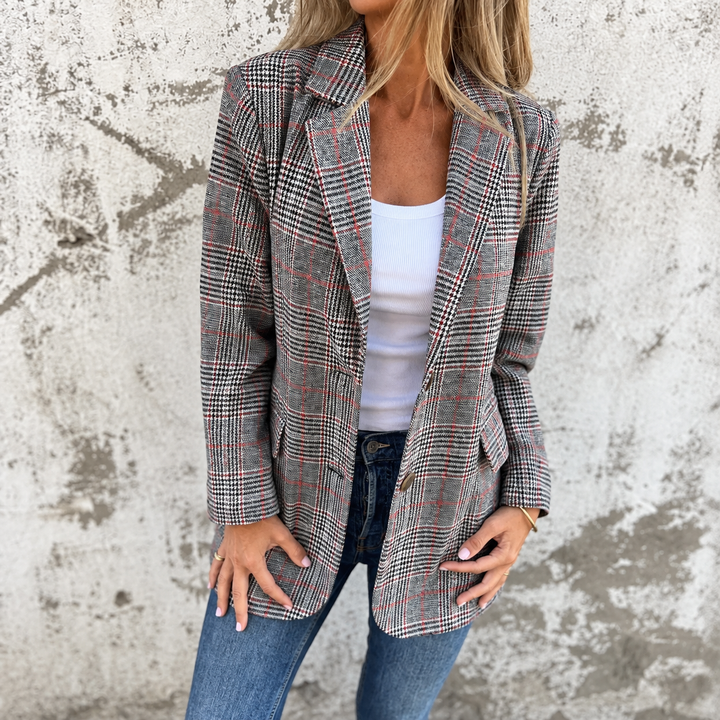 Frieda™ | Lässiger karierter Blazer mit Revers