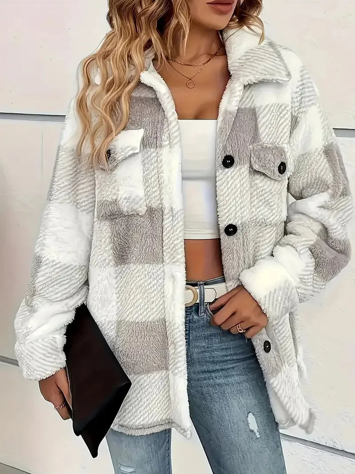 Frieda | Elegante gestreifte Fleecejacke